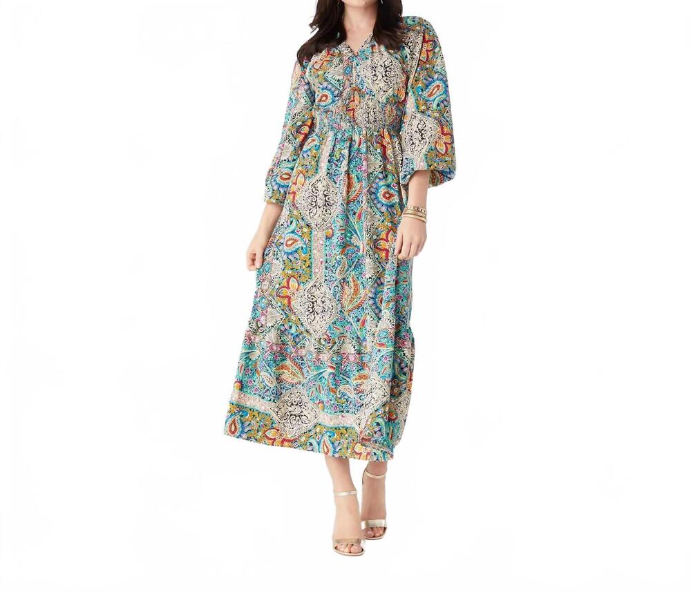 NEW COCO + CARMEN lotus maxi dress in blue